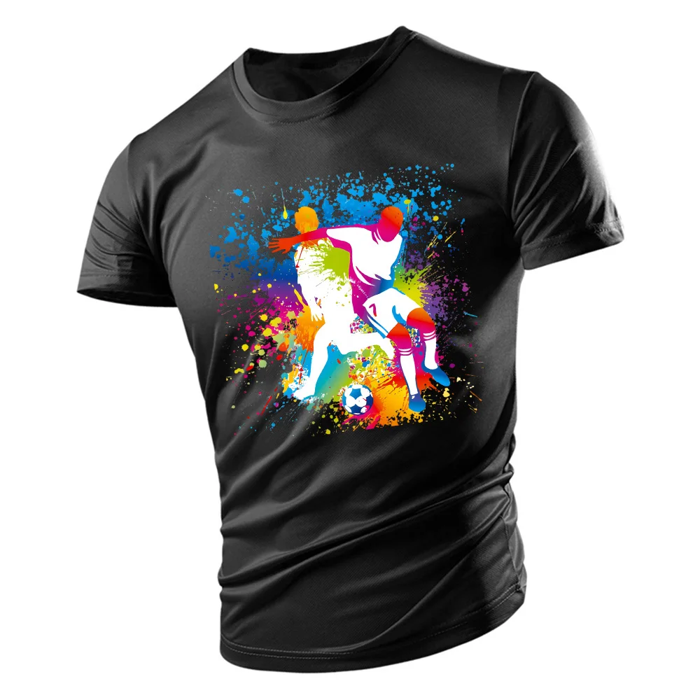 

Sports fashion breathable loose fashion clothing men's football summer running quality thin multi-color short-sleeved T-shirt to