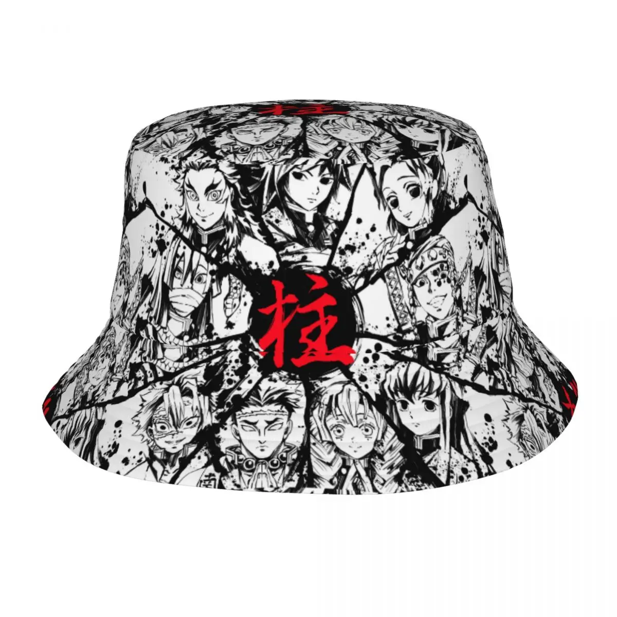 Demon Slayer Kimetsu No Yaiba Bucket Hat Travel Headwear Merch Japanese Anime Manga Fisherman Hats Boonie Hat UV Protection