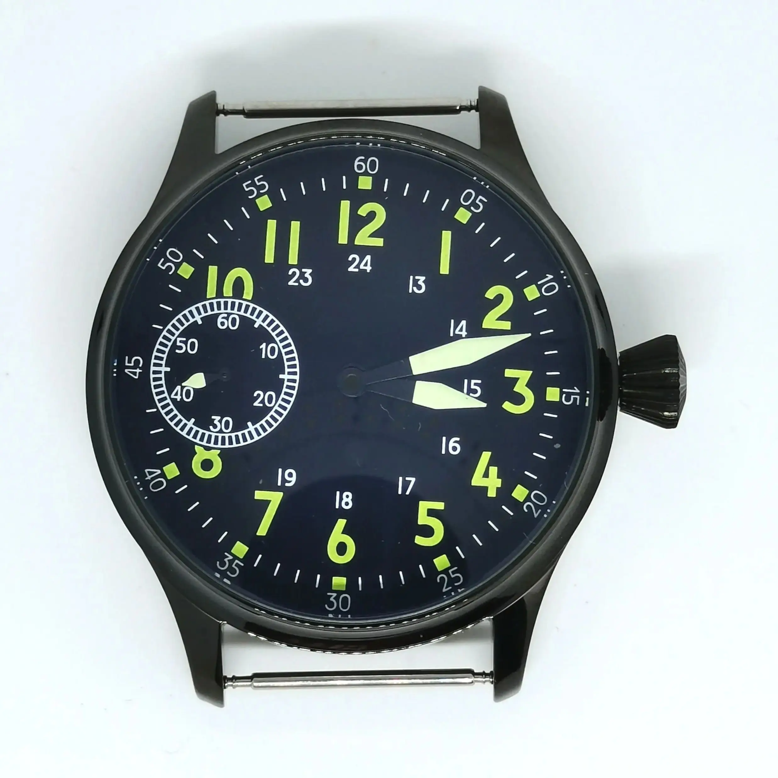 44MM Man Watch With ST36 Hand winding Movement Green Luminous