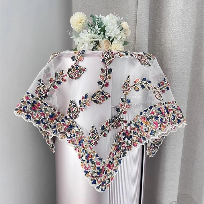 American fancy rope embroidery exquisite square tablecloth air conditioning washing machine dust cover party furniture decor