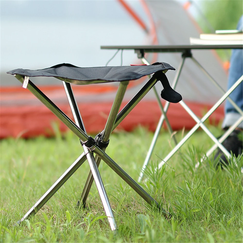 

Stainless Steel Outdoor Portable Folding Fishing Chair Picnic Camping Stool Folding Chairs Camping Chair Lawn Chair Beach Chair