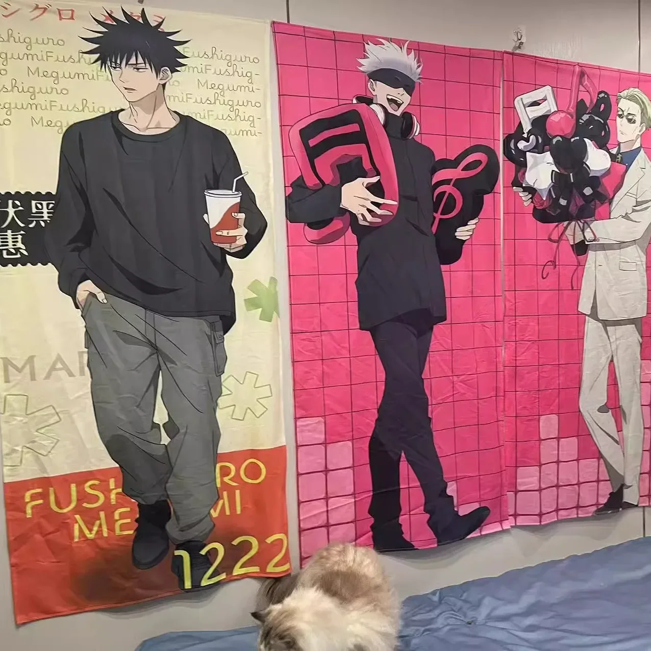 Anime Jujutsu Kaisen Fushiguro Megumi Satoru Gojo Cosplay Background Cloth Playbill Life-size Posters Room Decoration Xmas Gift