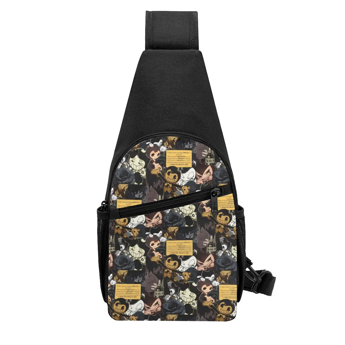 

Bendy And The Ink Machine Cartoon Game Chest Bag Men Sling Crossbody Backpack Chest Bag Travel Hiking Daypack Shoulder Bag