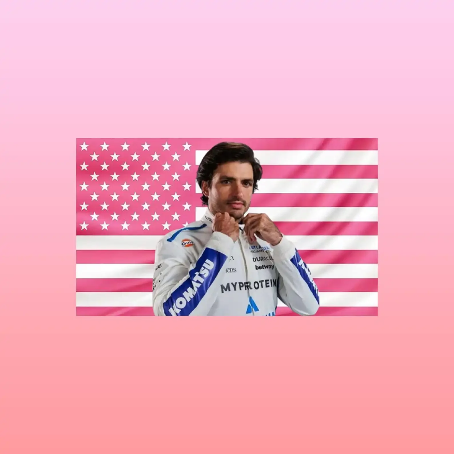 C-Carlos S-Sainz Pink American Flag Flaga Tapestry Garage Decoration for Bedroom Funny Flags Home Decor Items Wall Art Room the
