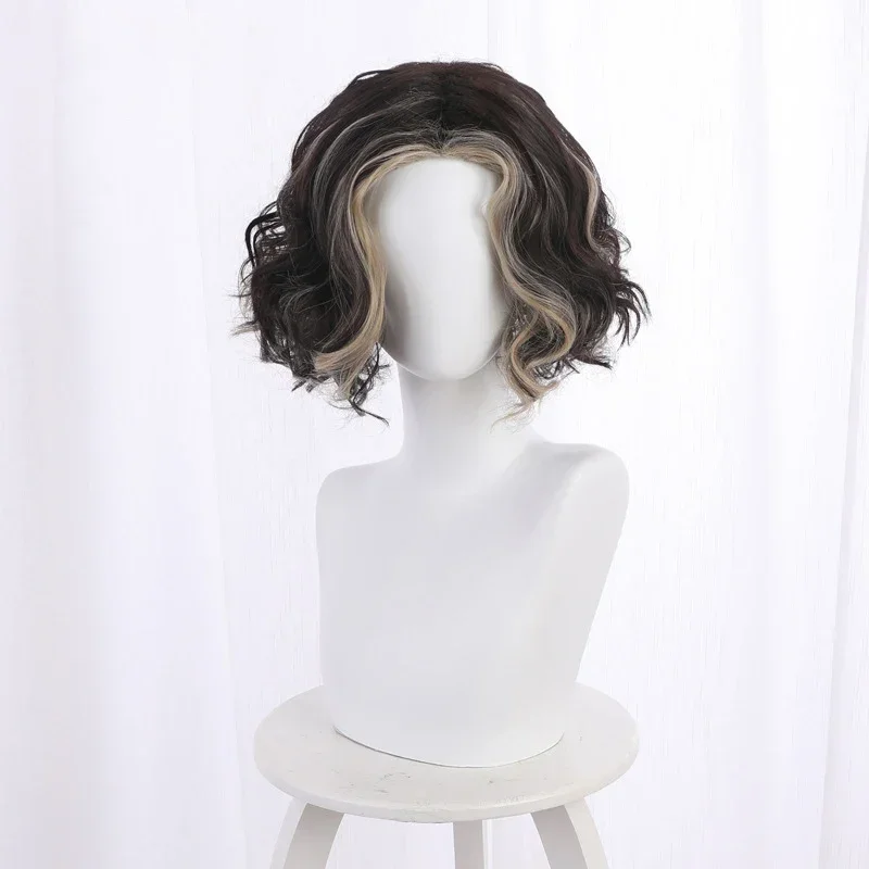 2021 سيدة لوكي تأثيري الباروكات سيلفي ساحرة لوكي البديل قصيرة مجعد مقاومة للحرارة الاصطناعية الشعر شعر مستعار تأثيري + غطاء شعر مستعار #1