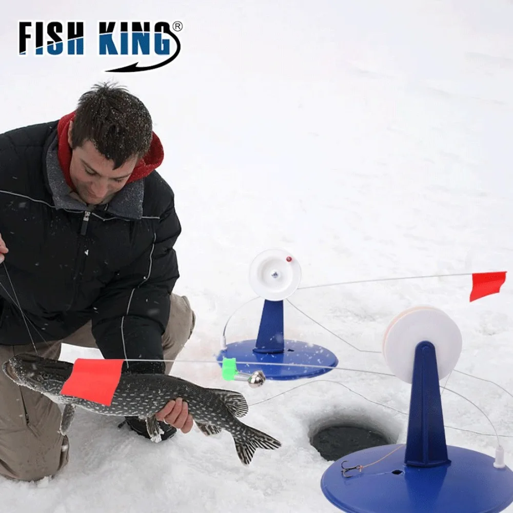 Automatic Ice Fishing Flag Hand Free Orange Banner Compact Metal Pole Warning Safety ABS Ice Fishing Accessories Ice Fishing