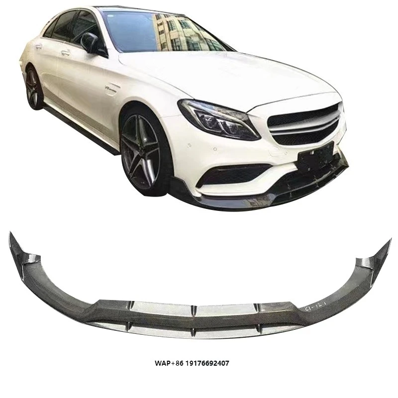 

High Quality BS Style Carbon Fiber Front Lip for W205 C63 Carbon Fiber Front Bumper Splitter Lip Perfect Fitment