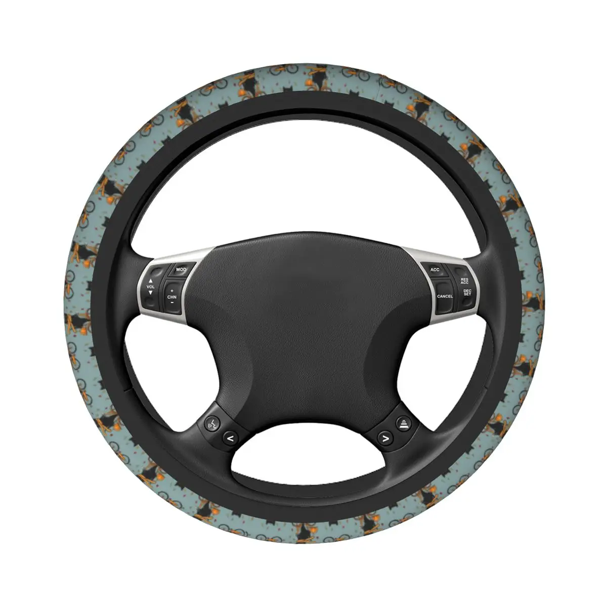 Car Steering Wheel Cover Autumn Bicycle Ride Pattern Race Braid On The Steering Wheel Cover Car-styling Automobile Accessory