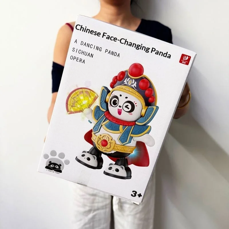 Sichuan Opera Face Changing Electric Dancing Panda Toy With Light Music For Boys Girls Training Institution Gift Age 3+