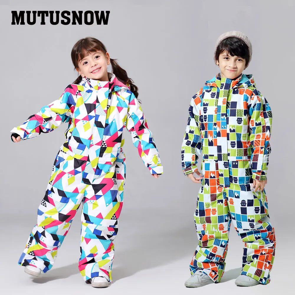 MUTUSNOW Ski Suit Kids Children Brands Waterproof Girls And Boys Snow Set Pants Winter Skiing And Snowboarding Jacket Child