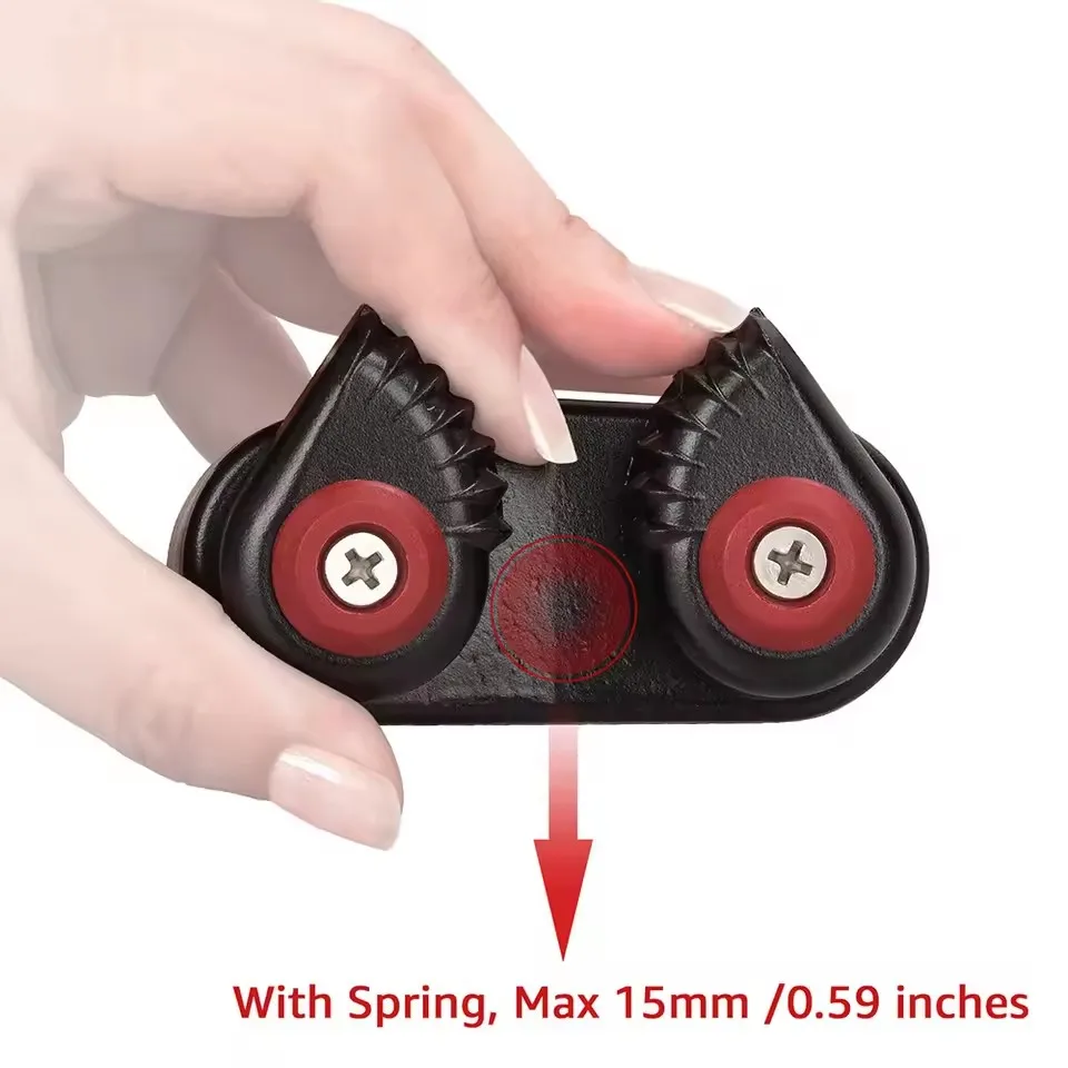 Yacht sailing canoe rope fixer Aluminium Cam Cleat Boat Cam Cleats Row Ball Bearing Cam Cleat Pulley Rope Clamp Dinghy Accessori - view 4