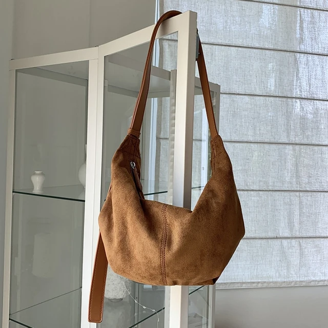 Vintage Scrub Leather women hobos Shoulder bag Brand design ladies handbag female Crossbody bag new winter Faux Suede tote bolsa