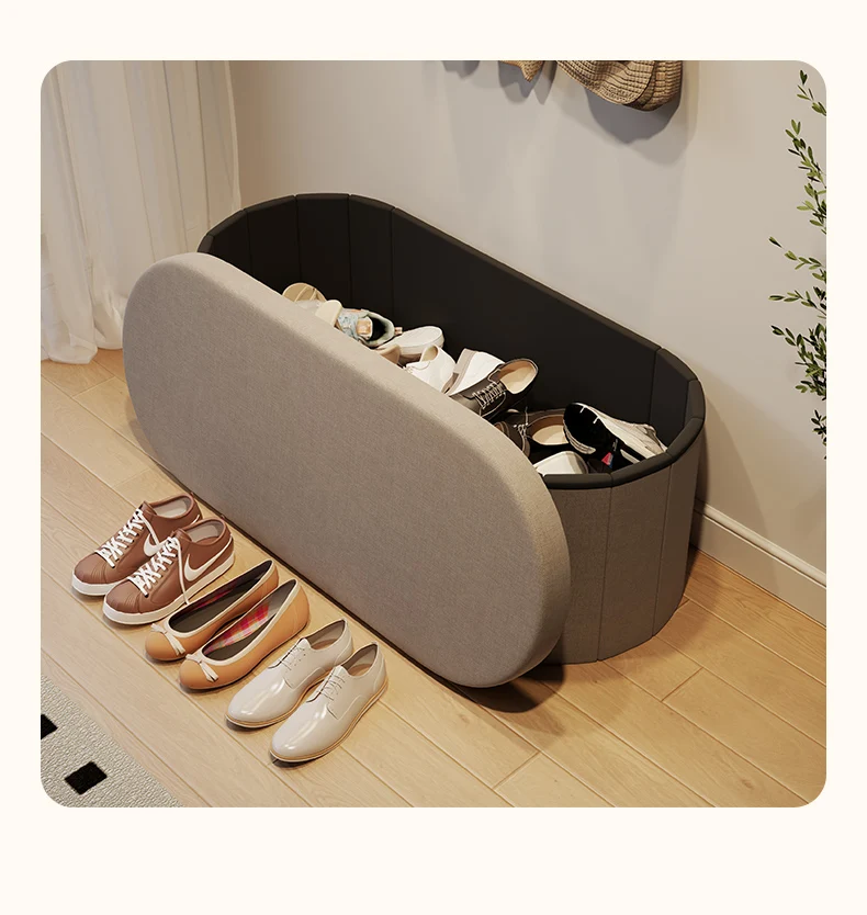 Nordic Folding Storage Stool Entrance Hall Sitting Shoe Stool Living Room Rest Sofa Seat Storage Home Furniture Bed End Stool
