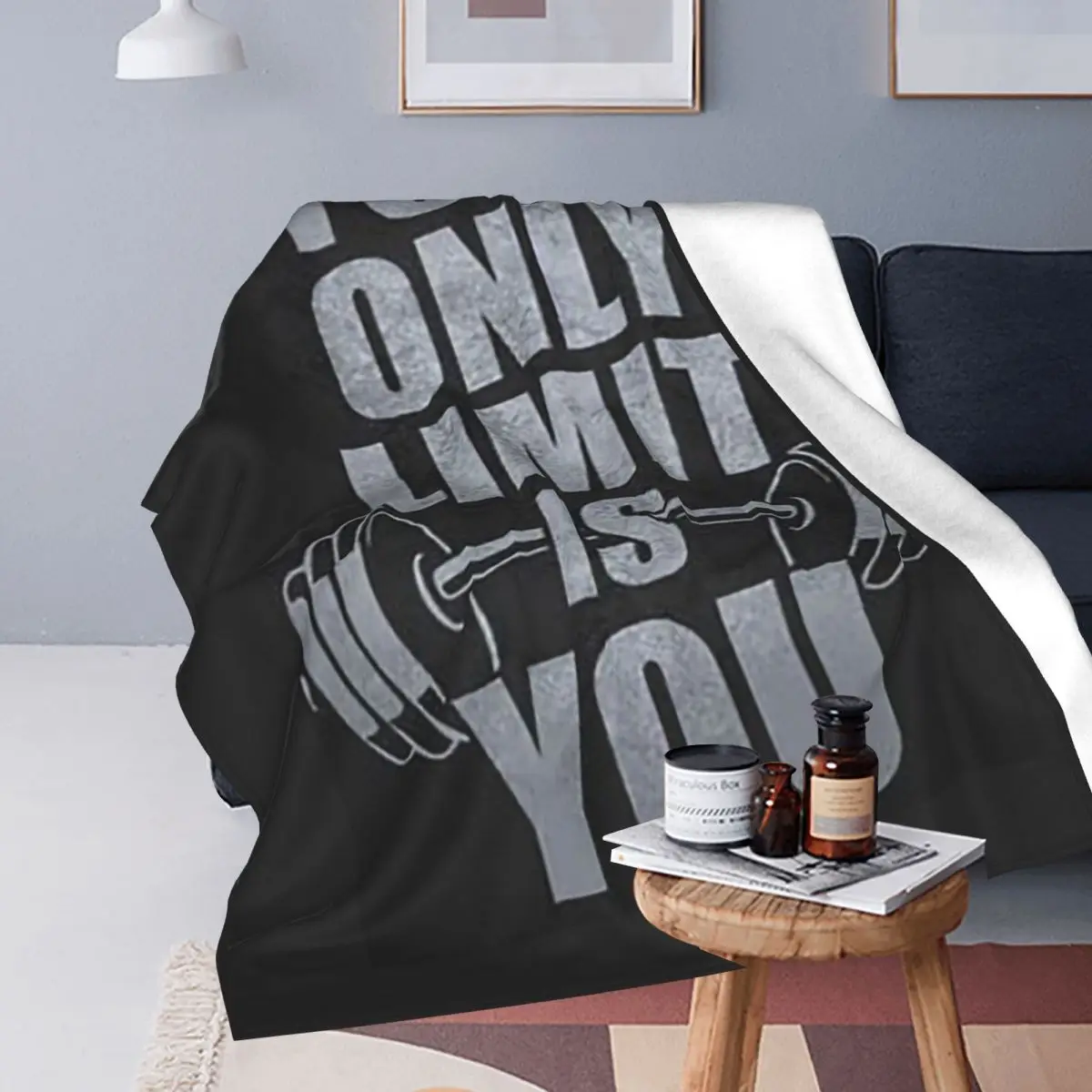 Gym Sport Bodybuilding Workout Motivational Quote Blankets Soft Warm Flannel Throw Blanket Plush for Bed Travel Home Sofa