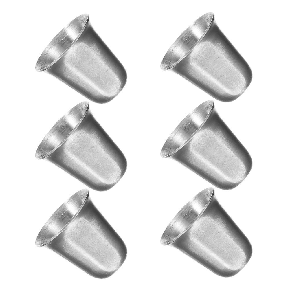 

6 Pcs Stainless Steel Holy Communion Cups Portable Religious Tableware Set Stackable Metal Drink Glass for Church Use