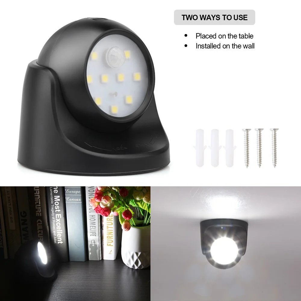 Smart Home Sensor Light 360 Degree Rotating Spherical Led Sensor Night Light Corridor Step Courtyard Human Body Sensor Lamp