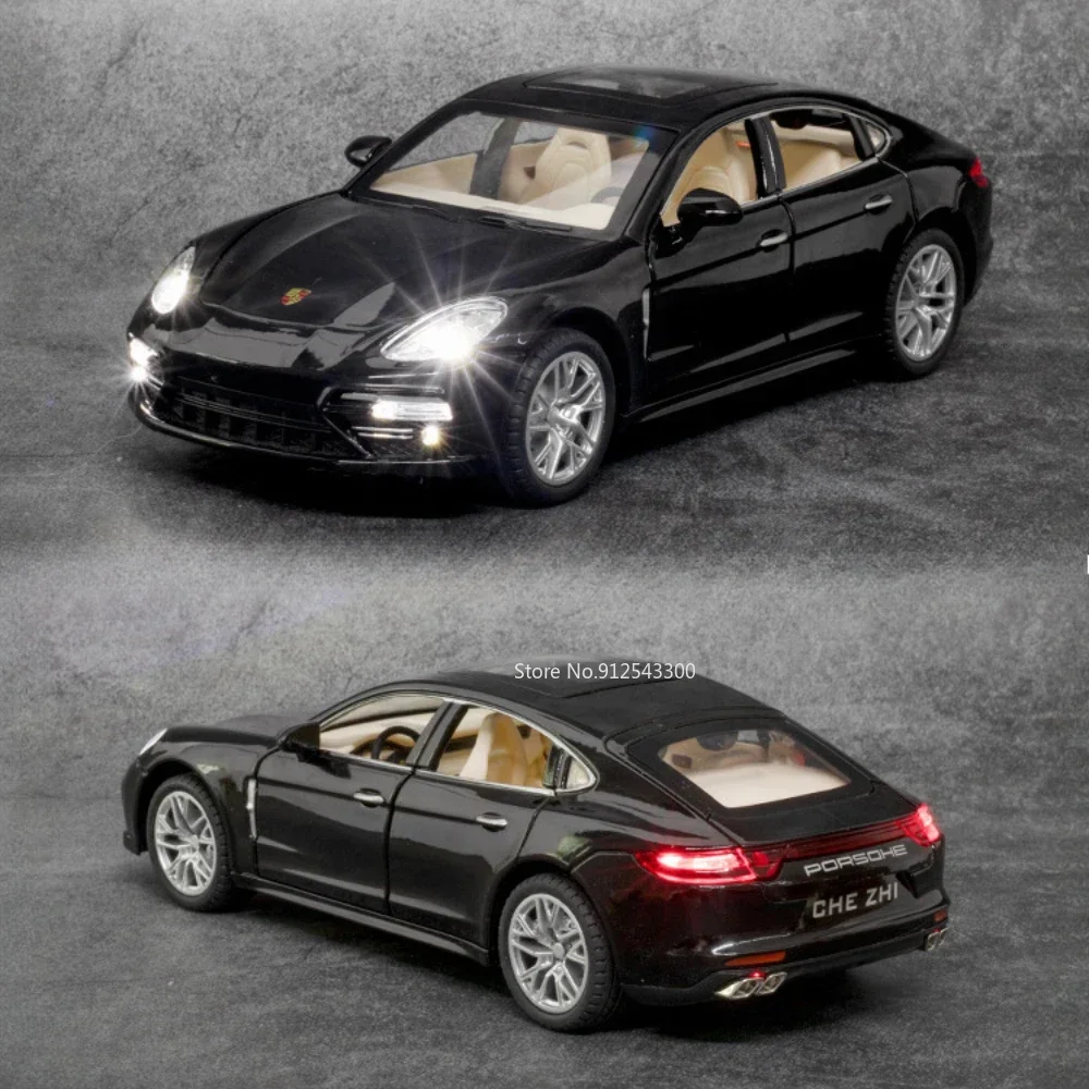 مقياس 1:24 باناميرا سيارة رياضية مصغرة لعبة مجسمة سبيكة دييكاست الأبواب فتح ضوء الصوت التراجع السوبر الحلي الهدايا