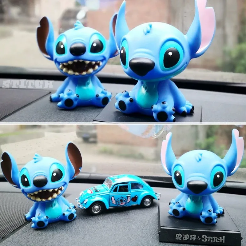 Disney Lilo & Stitch Bobblehead Toy Cartoon Stitch Shake Head PVC Action Figure GK Model Ornament Toy Children Gift Car Decor