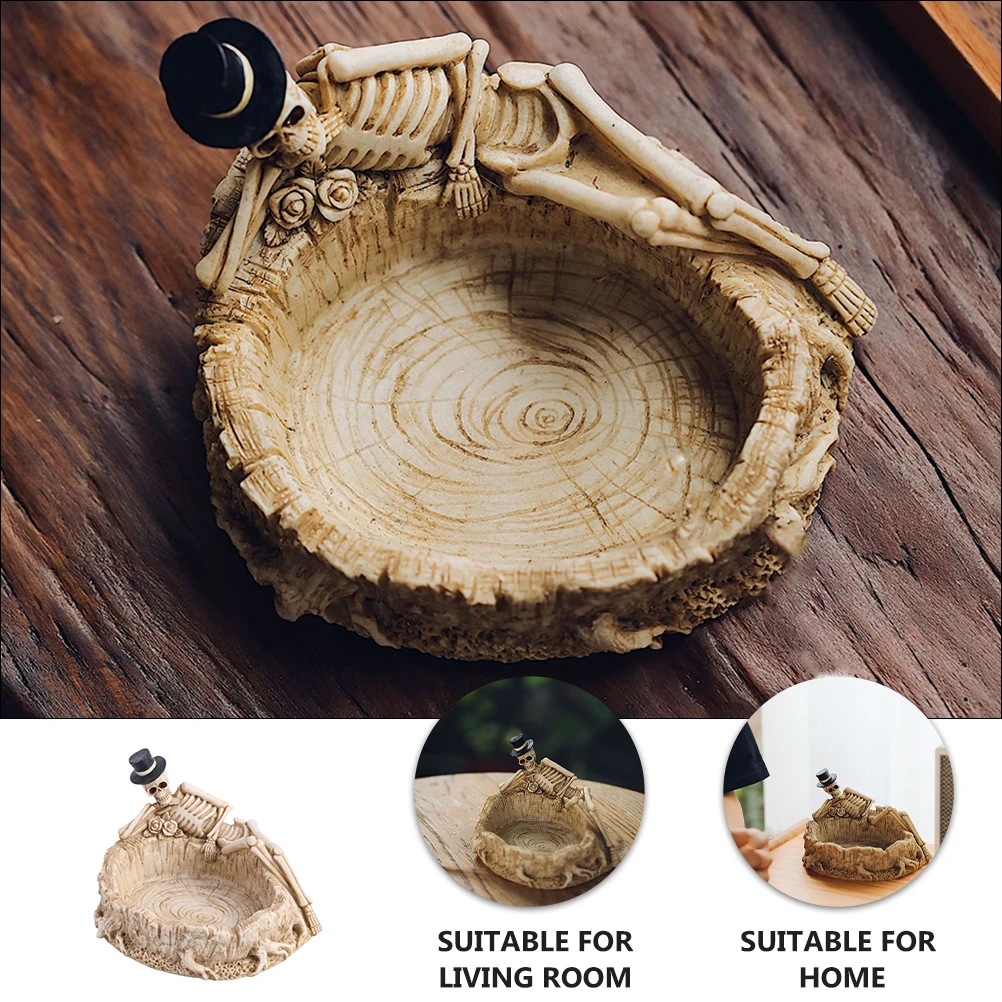 

Skull Ashtray Resin Home Decor Halloween Smoking Portable Retro Ornament Unique Cigar Holder Long Lasting Durability Premium