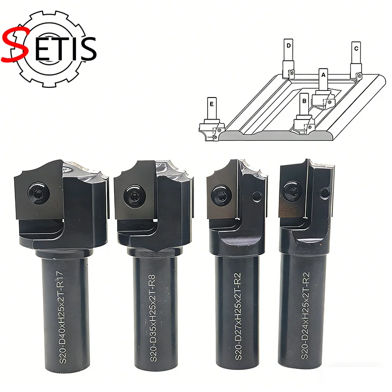 

SETIS CNC Woodworking Router Bit Insert-Style Profile Cutter with Replaceable Inserts