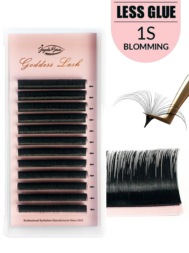 Easy Fan Lashes False Eyelash Extensions Supplies Faux Mink Eyelashes Fanning Cils Auto Blooming Natural Russian Volume Lashes