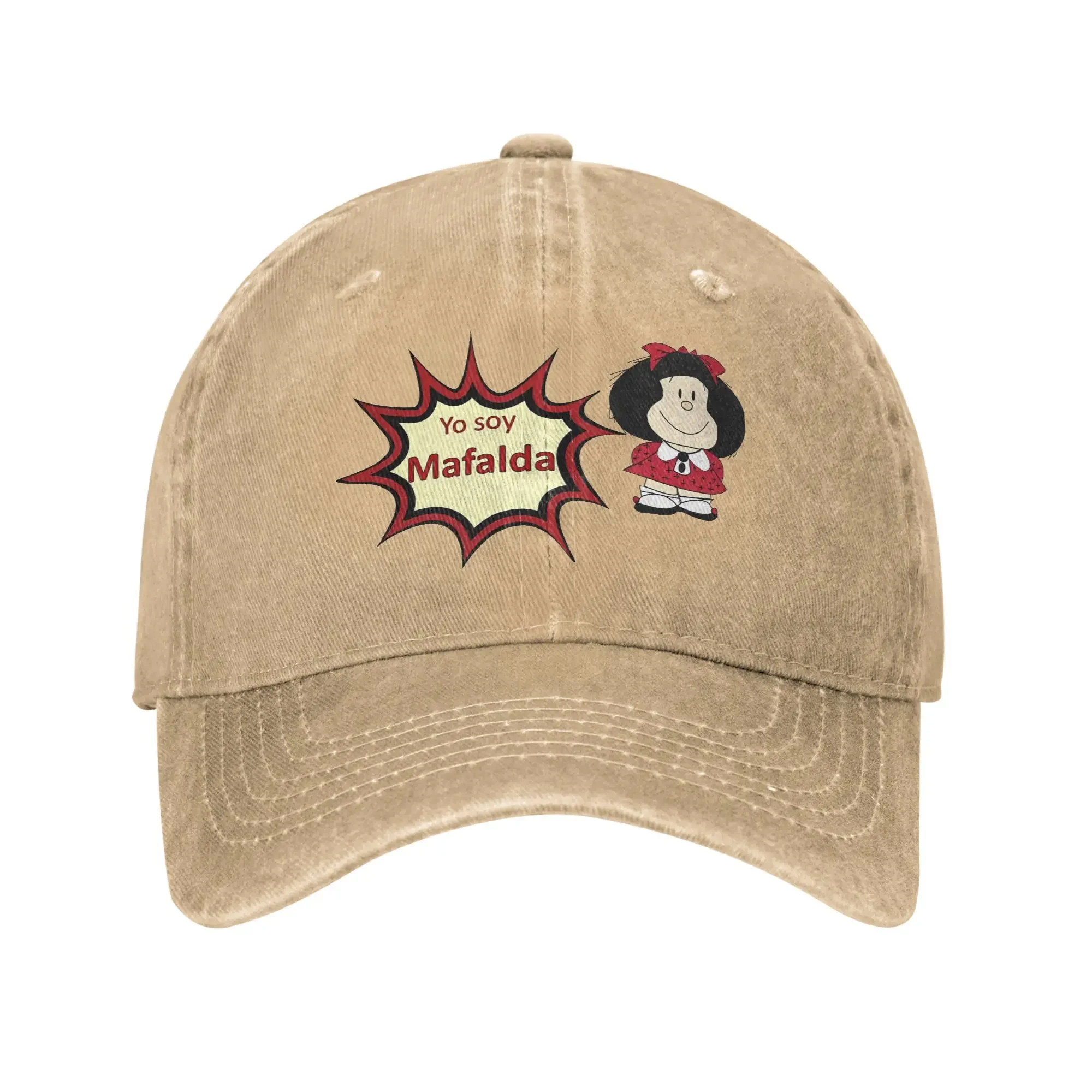 

Casual Yo Soy Mafalda Comics Cartoon Baseball Cap Distressed Denim Washed Sun Cap Manga Cute Outdoor All Seasons Adjustable Hats