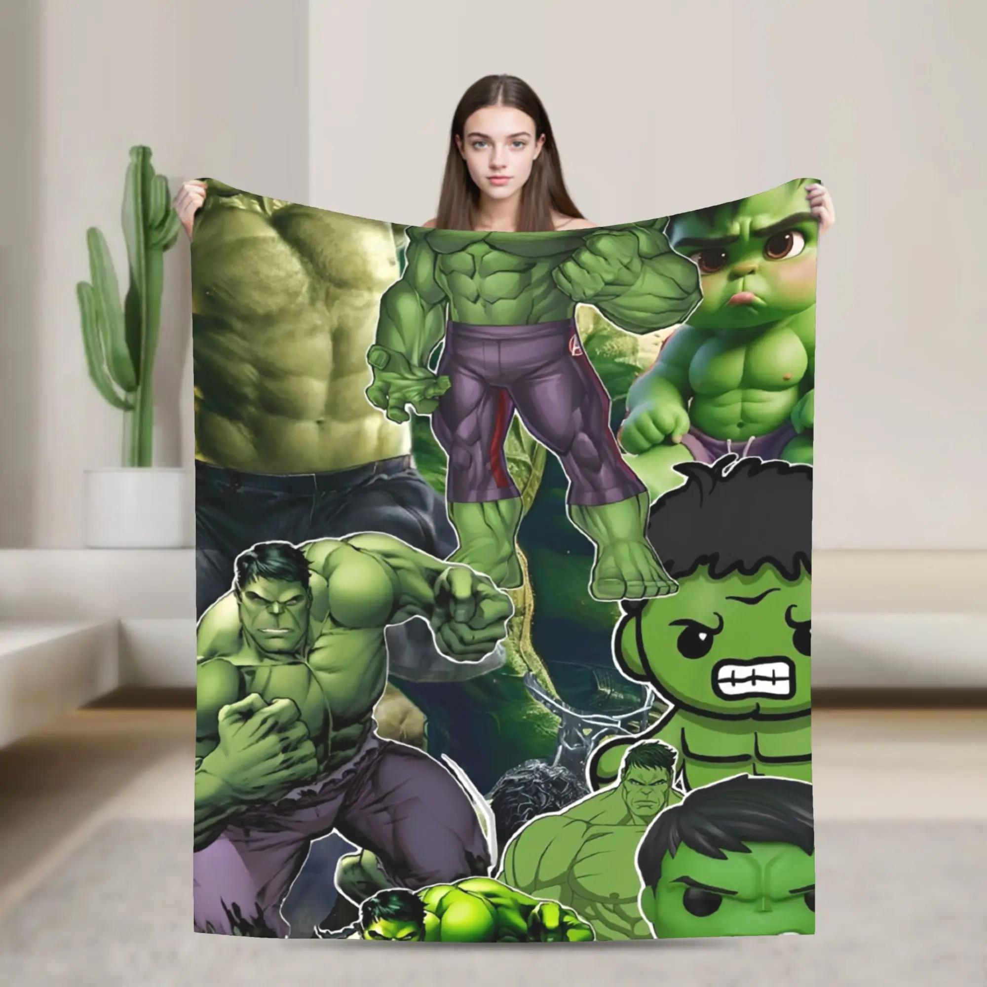 

Superhero Hulk Comic Accessories Blanket Cozy Soft Throw Blankets for Bed 50x60 Inches Multi-size Bedspread