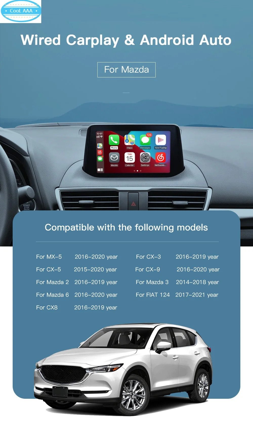 Carplay  for  Mazda  Original screen upgrade module  USB interface TK78669U0C module plug
