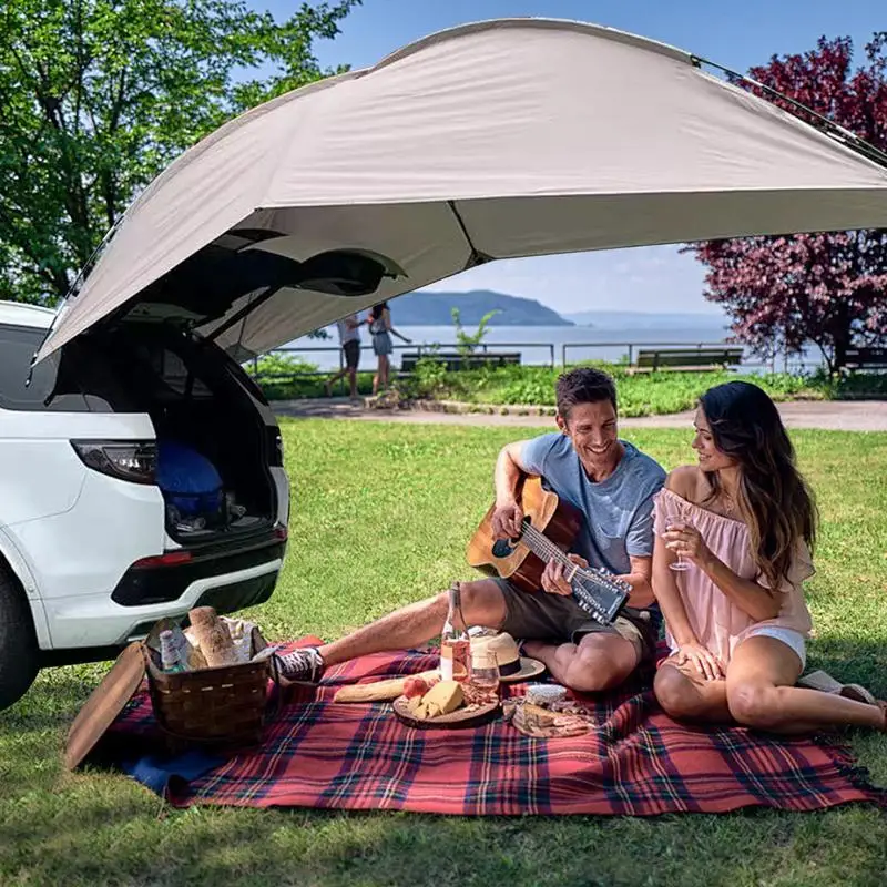 Multi-Functional Car Tailgate Canopy Rainproof Camping Car Tent Sun Protection Vehicle Awning Tent Auto External Accessories