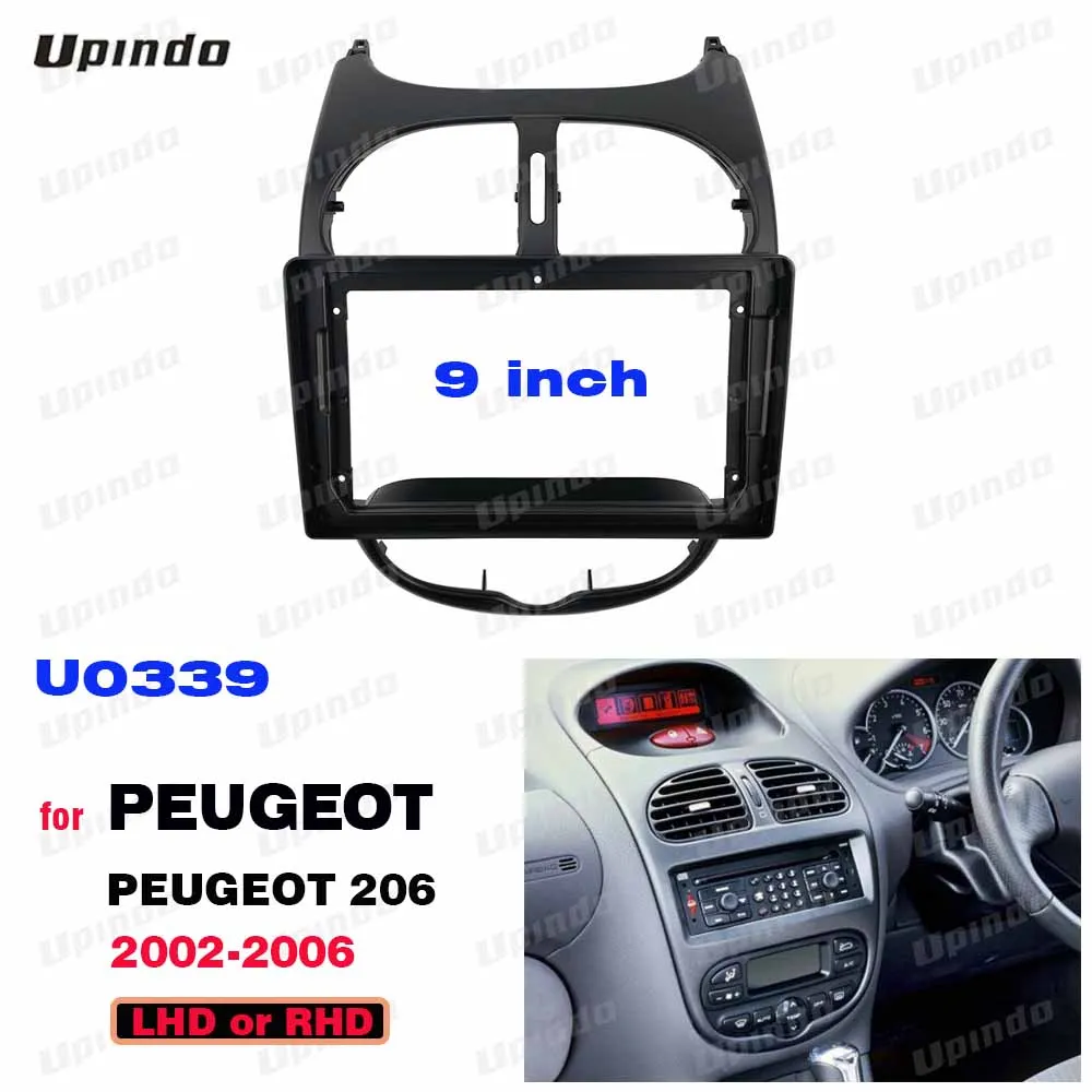 

For PEUGEOT 206 2002-2006 Car Accessories 2 Din 9 Inch Car Radio DVD GPS MP5 Fascia Panel Frame ABS PC Plastic Dash Kit