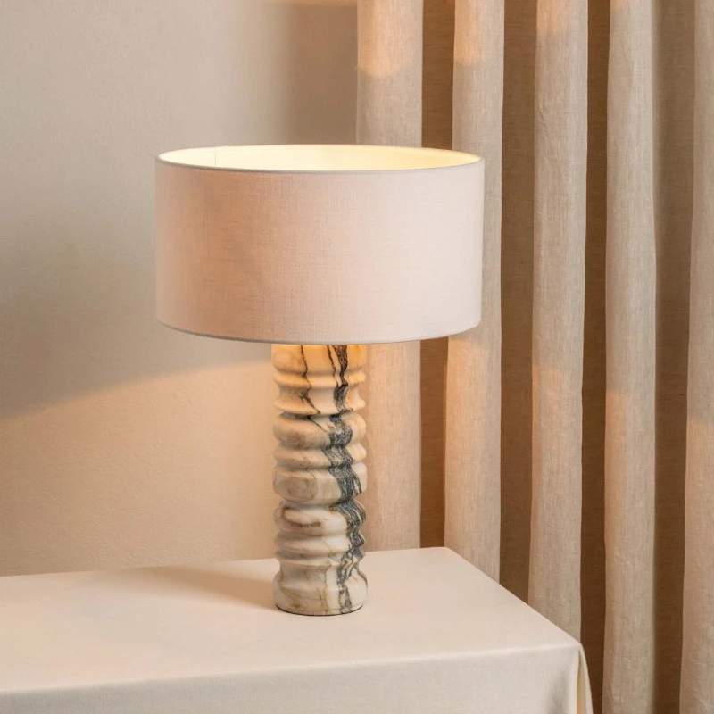 

French light luxury marble desk lamp designer villa hotel decorative desk lamp study desk lamp bedroom bedside lamp