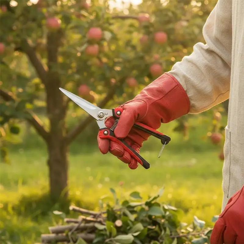 Pruning Shears with Safety Lock Sharp Stainless Steel Blade Non-slip Handle Heavy Duty Cutter for Garden Fruit Tree
