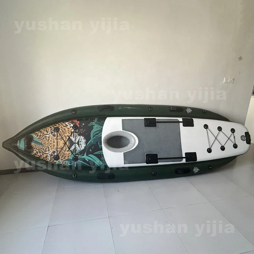 Factory Direct Custom Single/Double Person Inflatable Pedal Fishing Kayak with Drop-Stitch Air Deck Portable Belly Boat withPump