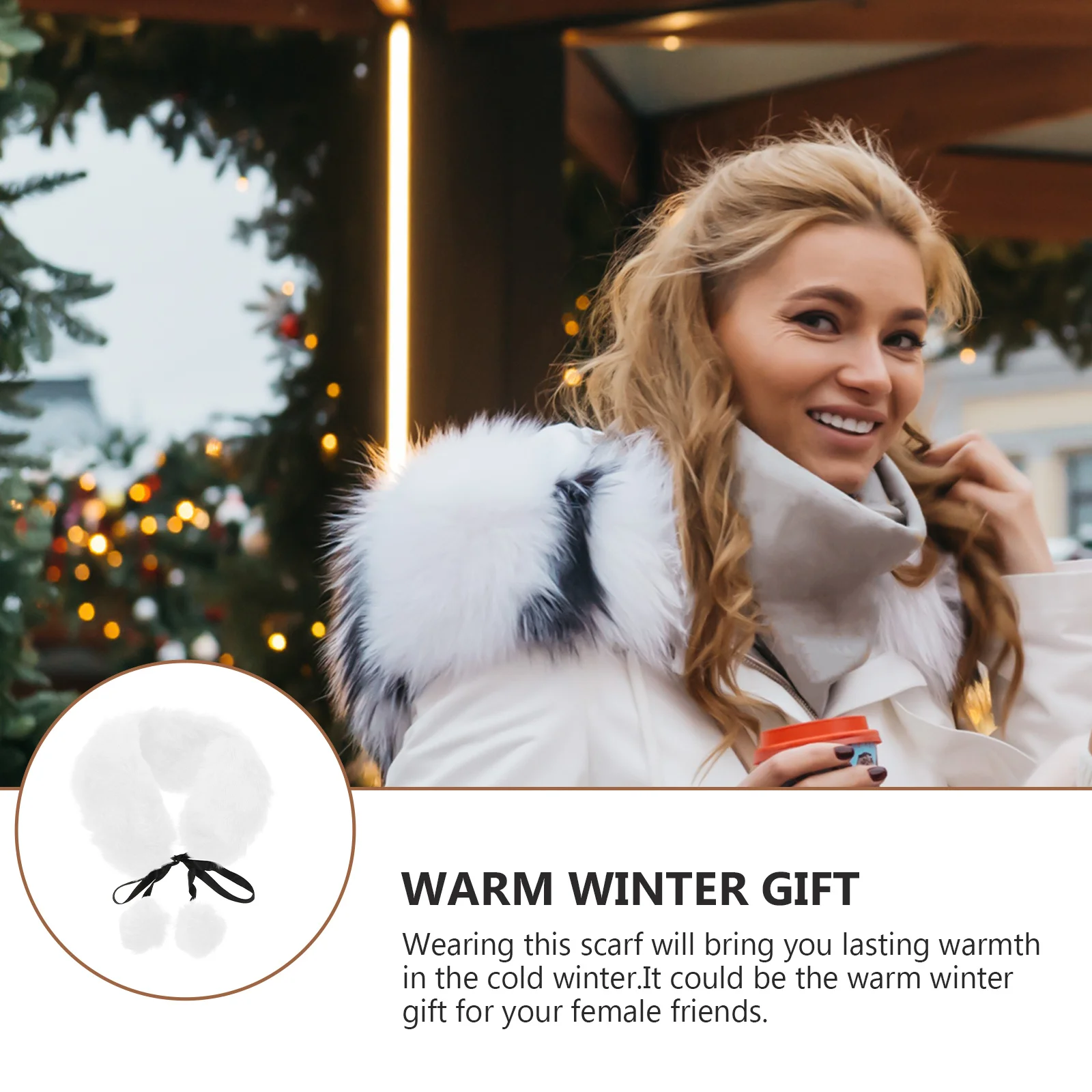 

1pc Winter Scarf For Women Warm Furry Neck Gaiter Soft Elegant Collar Windproof Comfortable Scarf All-Match Accessory