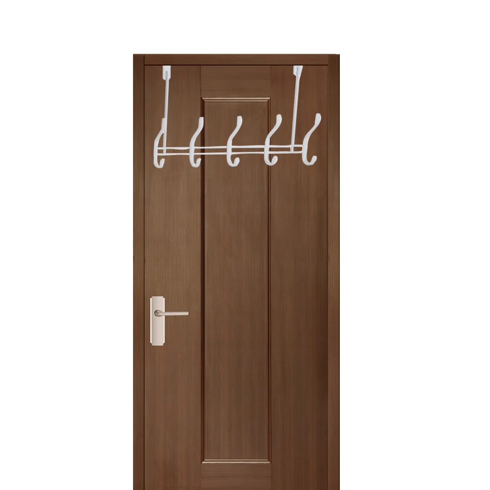 

5 Door Back Hanger Premium Material Punch Free Design Towel Clothing Bathroom Kitchen Hooks Grocery Storage Hook Coat Holder