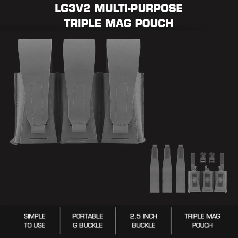 

LG3V2 Multi purpose Triple Function Pack with Multiple Adaptations for Mounting 5.56 Tactical Storage Attachment Pack