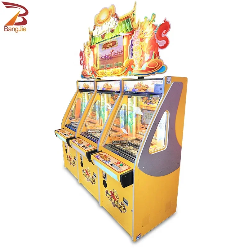 OEM/ODM 3 players Video amusement game equipments kids ride Coin Operated Games coin pusher redemption lottery ticket machine