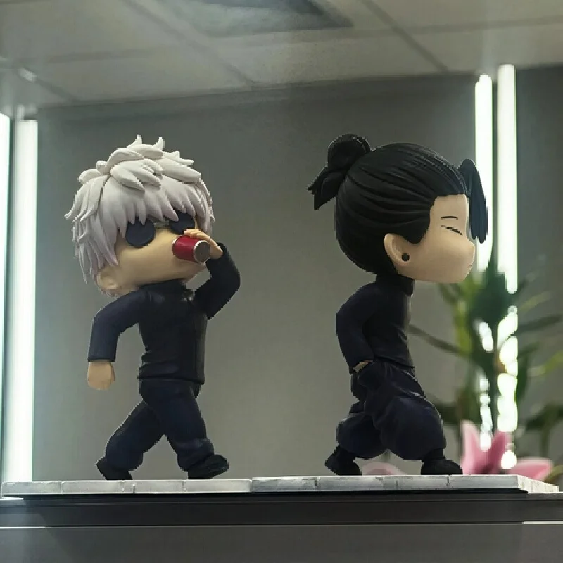 

Jujutsu Kaisen Chibi Figures Gojo Satoru With Sunglasses Geto Suguru Anime Desktop Ornament Home Office Decor Boys Gift