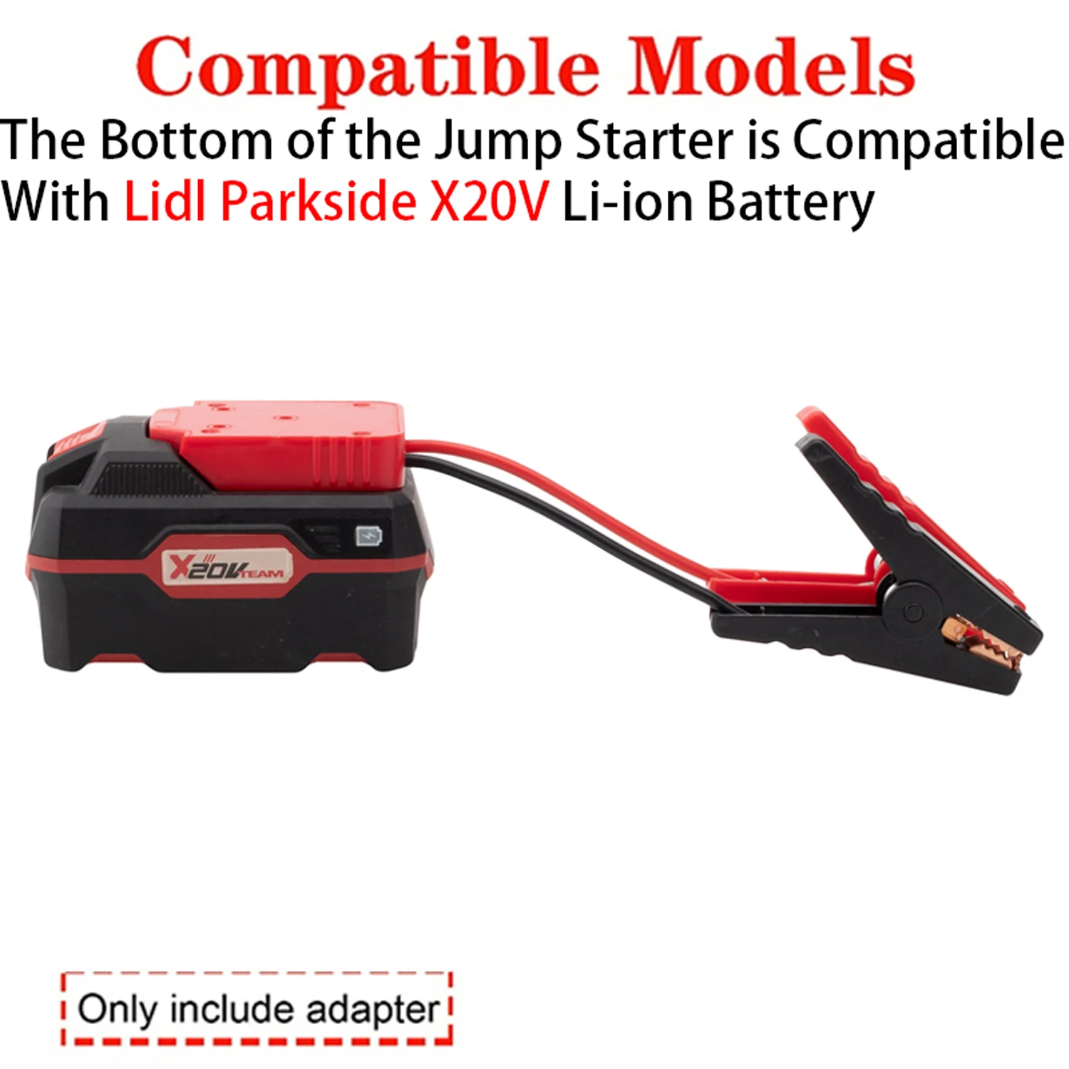 Portable Car Battery Jump Starter Jump Box For Lidl Parkside X20V Li-ion Battery Converter Accessory Emergency Vehicle Starting