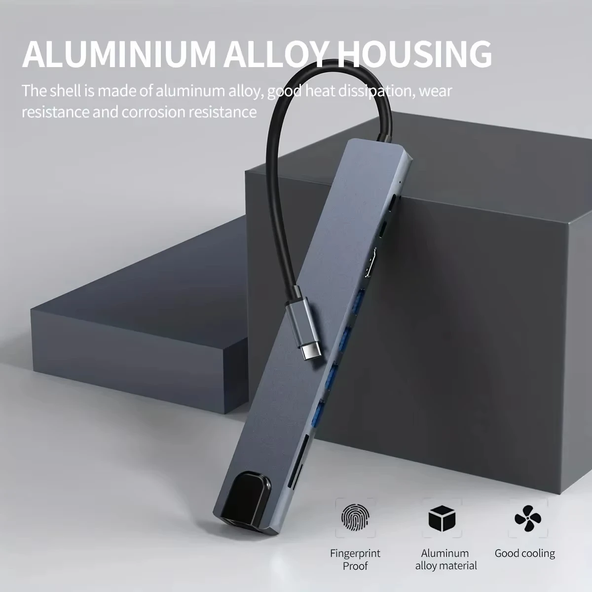 USB C HUB 4K30Hz Docking Station Type C to HDTV-Compatible RJ45 Ethernet PD100W for MacBook iPad Huawei Sumsang Phone