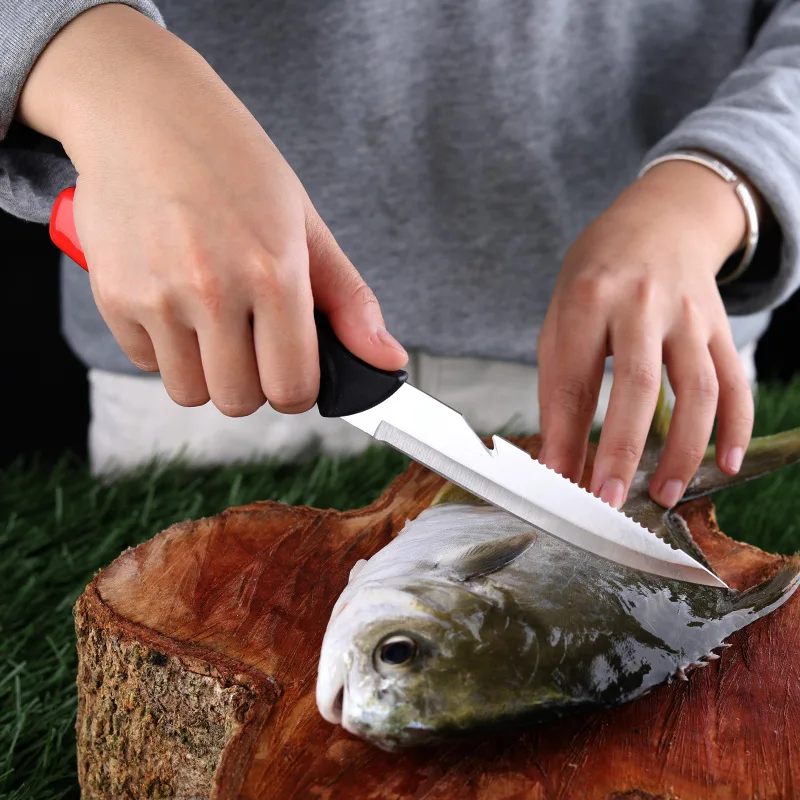 Sharp Fish Knife Hollow Plastic Handle Fish Fillet Carving Knife Stainless Steel Boning Knife Meat Cleaver Kitchen Fruit Peeler