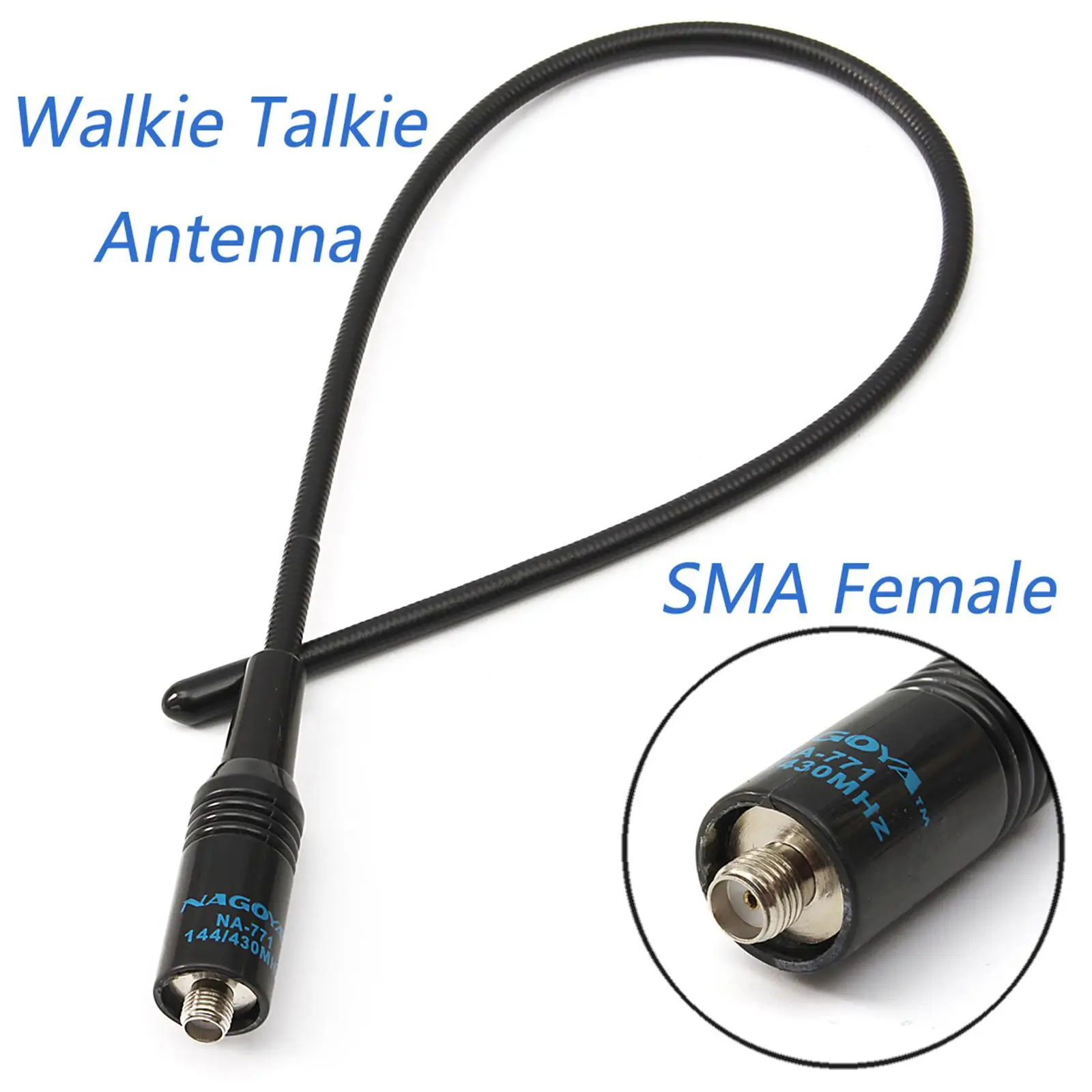 Handheld Walkie Talkie Antenna SMA Female VHF UHF Dual Band 144 430mhz 15.7 Inch Flexible Whip Plastic for Baofeng -5R 8