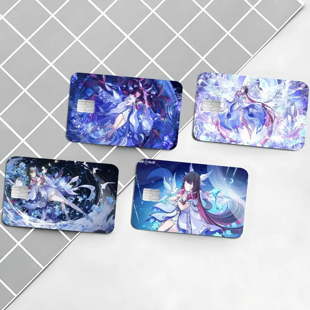 Genshin Impact Columbina Credit Card Skin Stickers For VISA Bank Card Transportation Card Waterproof Sticker Anti-scratch Gift
