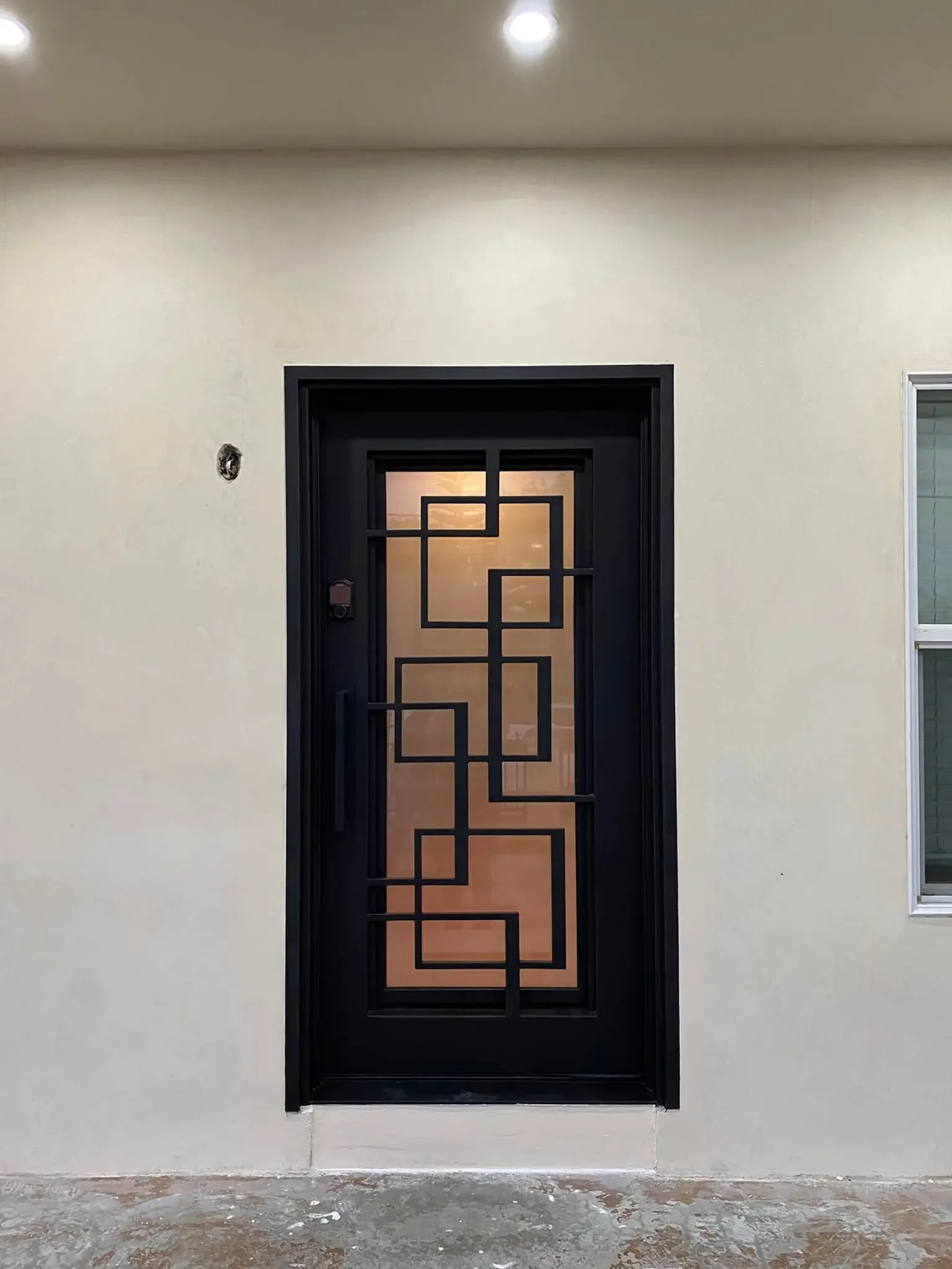 Modern Single Wrought Iron Door For Entry Exterior Villa Apartment Outdoor Application