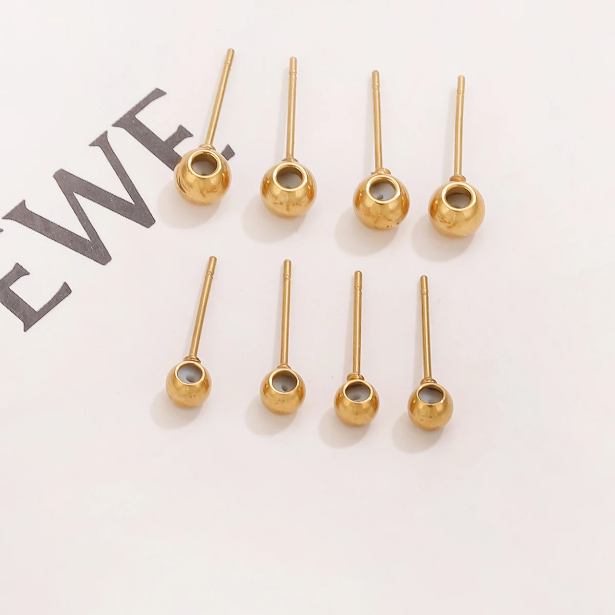 10pcs Stainless Steel Earring Pins Studs DIY Custom Earrings Connectors Jewelry Makings Handmade Earring Material Accessories