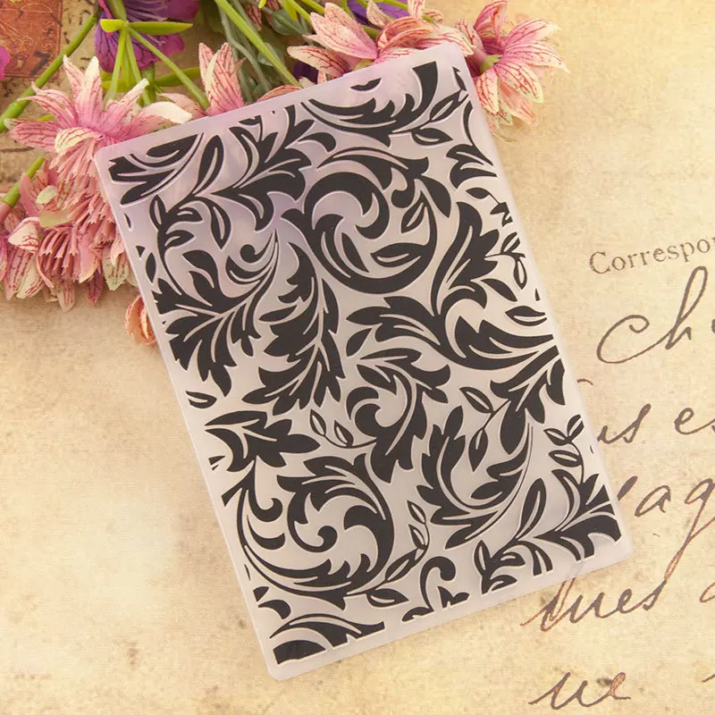 1/pc Plastic Embossing Machine Fold Template Retro Vintage Patterns Handmade Cards Background Clips for Scrapbooking DIY Crafts