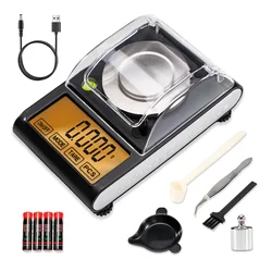 Milligram Scale 100g x 0.01g, Mg Scale with 50g Calibration Weight and Accessories, Powder Scale for Reloading