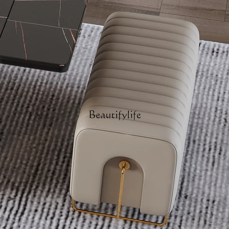 z.Stool coffee table with stool end stool sedentary comfort microfiber leather light luxury