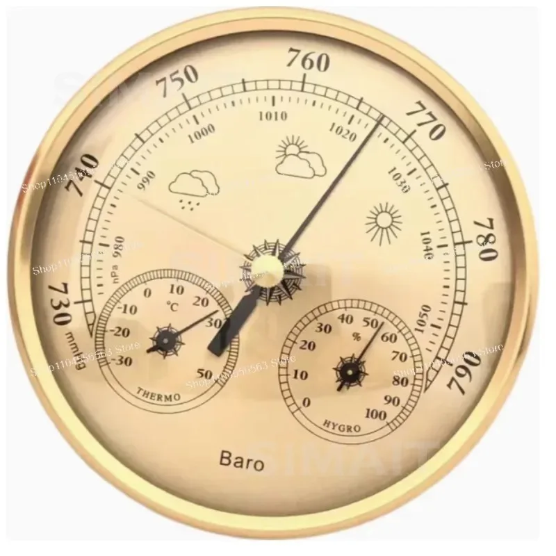 Multifunctional Indoor Thermometer Hygrometer Barometer, Wall Hanging & Tabletop Placement