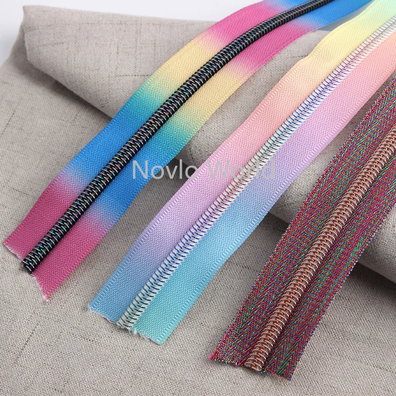 30-100 Yards 5# 32mm Colorful Starry Sky Nylon Coil Zippers for Backpack Nylon Teeth Zipper Sewing Repair Kit DIY Clothing